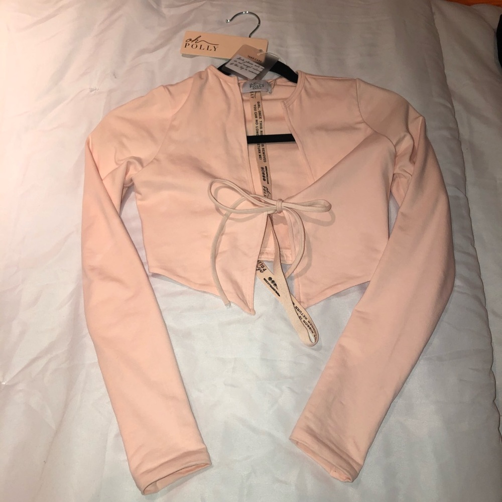 Oh polly pink tie front top